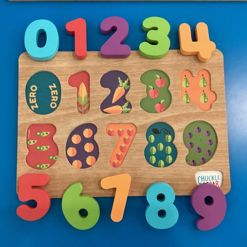 Chuckle & Roar 2pk. Wooden Puzzles Alphabet and Numbers ABC's & 123's NEW